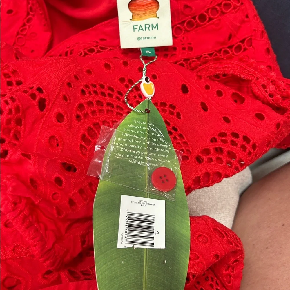NWT! FARM Rio Red Eyelet Romper - Picture 11 of 11